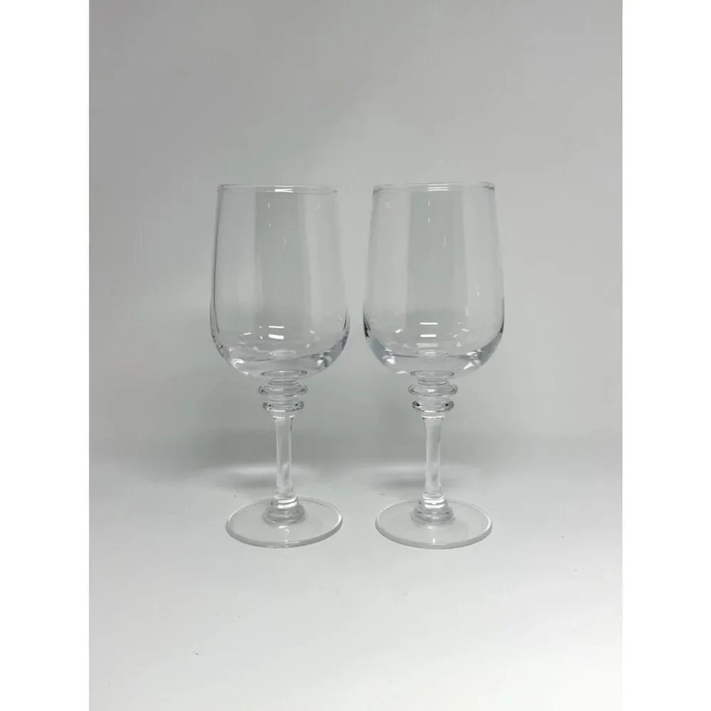 Set of 2 Pottery Barn Claro Stemmed Wine Glasses Goblets